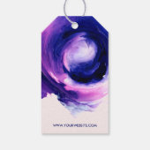 モダン抽象芸術パープル衣類事業つるラベル ギフトタグ (裏面)