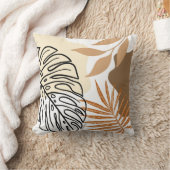 モダン抽象芸術パーム葉ベージュアーストーン クッション (ブランケット)