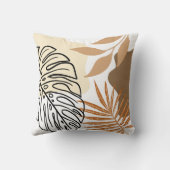 モダン抽象芸術パーム葉ベージュアーストーン クッション (裏面)