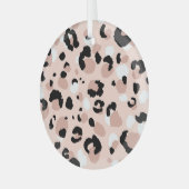 モダン抽象芸術ヒョウアニマルプリント ガラスオーナメント (正面左)