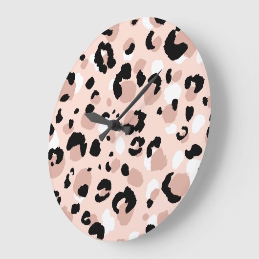 モダン抽象芸術ヒョウアニマルプリント ラージ壁時計 (傾斜)