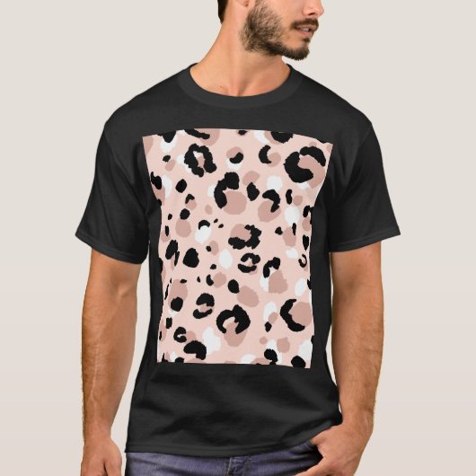 モダン抽象芸術ヒョウアニマルプリント Tシャツ (正面)