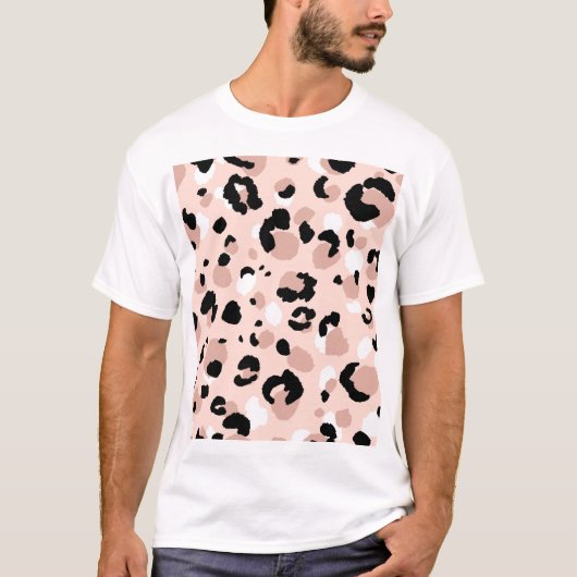 モダン抽象芸術ヒョウアニマルプリント Tシャツ (正面)