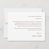 モダン抽象芸術ビーチ結婚式サンキューカード サンキューカード (裏面)