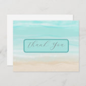モダン抽象芸術ビーチ結婚式サンキューカード サンキューカード (正面/裏面)