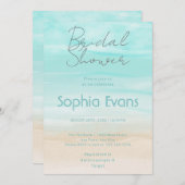 モダン抽象芸術ビーチ結婚式ブライダルシャワー 招待状 (正面/裏面)