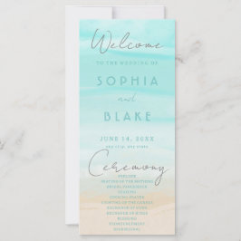 モダン抽象芸術ビーチ結婚式プログラム