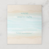 モダン抽象芸術ビーチ結婚式折り曲げ座席表 プレイスカード (外部開封)