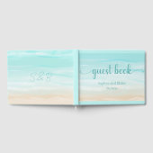 モダン抽象芸術ビーチ結婚式 ゲストブック (全面)