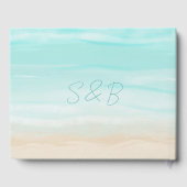 モダン抽象芸術ビーチ結婚式 ゲストブック (裏面)