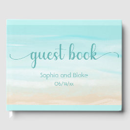モダン抽象芸術ビーチ結婚式 ゲストブック