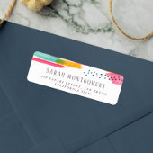 モダン抽象芸術ピンクとブルーの水色 ラベル