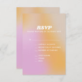 モダン抽象芸術ピンクのオレンジ色のグラデーシ結婚ョン 出欠カード (正面/裏面)