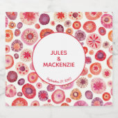 モダン抽象芸術ピンクの水彩円 ビールラベル (シングルラベル)