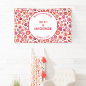 モダン抽象芸術ピンクの水彩円 横断幕 (インサイチュ)