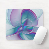 モダン抽象芸術ピンクブルーターコイズフラクタルアート マウスパッド (マウス)