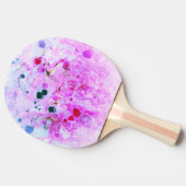 モダン抽象芸術ピンクレッドブルーパープルテンプレート 卓球ラケット (横)