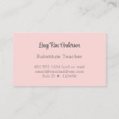 モダン抽象芸術ピンク灰色と緑 名刺 (裏面)