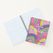 モダン抽象芸術ピンク紫パーソナライズされた ノートブック (内部)