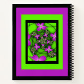 モダン抽象芸術ピンク緑フラクタルフラワー名 ノートブック (裏面)