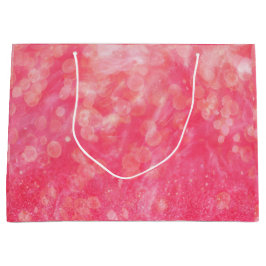 モダン抽象芸術ピンク色の水色 ラージペーパーバッグ