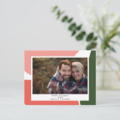 モダン抽象芸術ピンク色の緑の休日 ポストカード (スタンド正面)