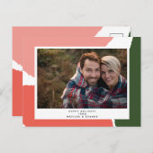 モダン抽象芸術ピンク色の緑の休日 ポストカード (正面/裏面)