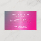 モダン抽象芸術ピンク色メタリック名刺 名刺 (裏面)