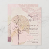 モダン抽象芸術ピンク赤面金ゴールドバジェット結婚ズ (正面/裏面)