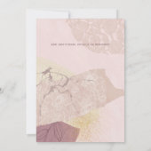 モダン抽象芸術ピンク赤面金ゴールド結婚式の招待 (裏面)