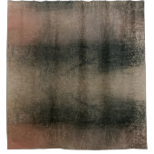 モダン抽象芸術ピンク黒金ゴールドグランジ シャワーカーテン (正面)