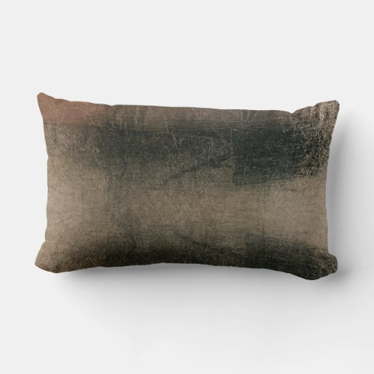 モダン抽象芸術ピンク黒金ゴールドグランジ ランバークッション (裏面)