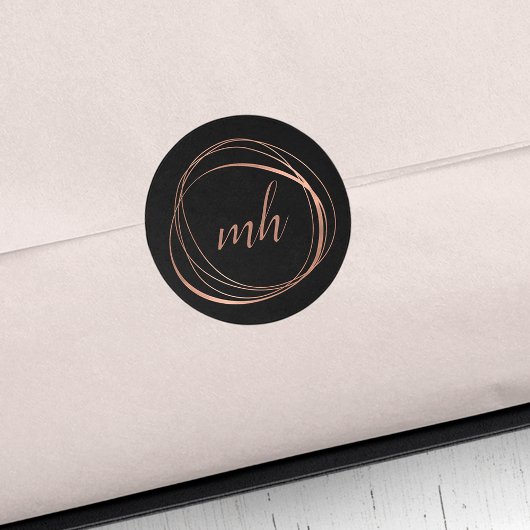 モダン抽象芸術フェイクバラ金ゴールドモノグラムロゴ ラウンドシール