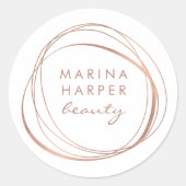 モダン抽象芸術フェイクバラ金ゴールドロゴ ラウンドシール (正面)