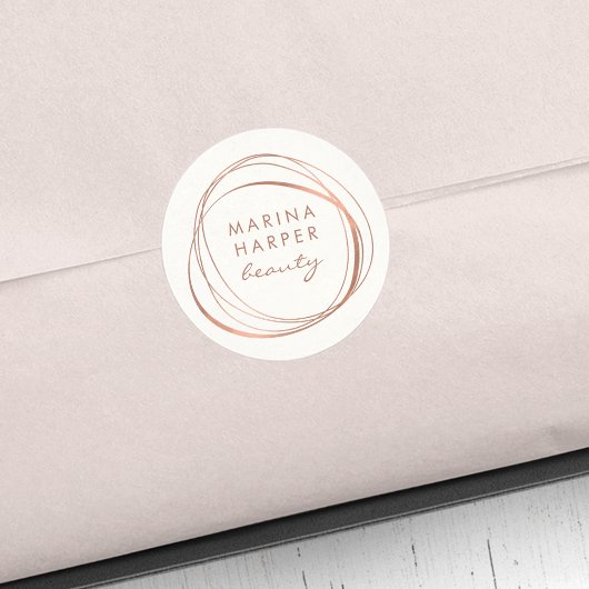 モダン抽象芸術フェイクバラ金ゴールドロゴ ラウンドシール