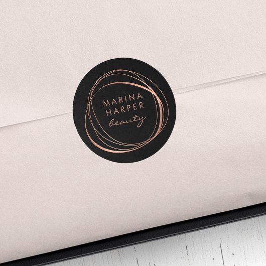 モダン抽象芸術フェイクバラ金ゴールドロゴ ラウンドシール