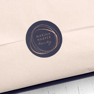 モダン抽象芸術フェイクバラ金ゴールドロゴ ラウンドシール