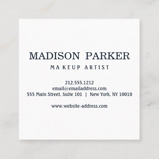 モダン抽象芸術フェイクバラ金ゴールド スクエア名刺 (裏面)