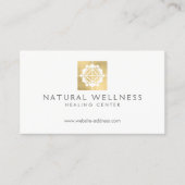 モダン抽象芸術フェイク金ゴールドフローラロゴウェルネス 名刺 (正面)