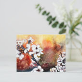 モダン抽象芸術フラワーアジア東洋絵を描美術 ポストカード (スタンド正面)