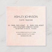 モダン抽象芸術フルート先生赤面&ネイビースクエア スクエア名刺 (裏面)