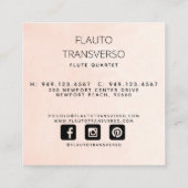 モダン抽象芸術フルート赤面海軍ソーシャル スクエア名刺 (裏面)