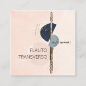 モダン抽象芸術フルート赤面海軍ソーシャル スクエア名刺 (正面)