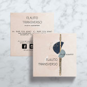 モダン抽象芸術フルート赤面海軍ソーシャル スクエア名刺