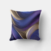 モダン抽象芸術フローアートブルーパープルと金ゴールド クッション (裏面)