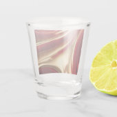 モダン抽象芸術フローアート – 赤と金ゴールド- ショットグラス (裏面)