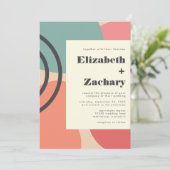 モダン抽象芸術フローシェイプダスティピーチ結婚ズ 招待状 (スタンド正面)