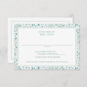 モダン抽象芸術フローラシーサイドグリーン結婚ズ 出欠カード (正面/裏面)