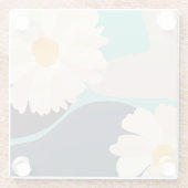 モダン抽象芸術フローラティール(緑がかった色) ガラスコースター (裏面)