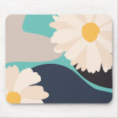 モダン抽象芸術フローラティール（緑がかった色） マウスパッド (正面)